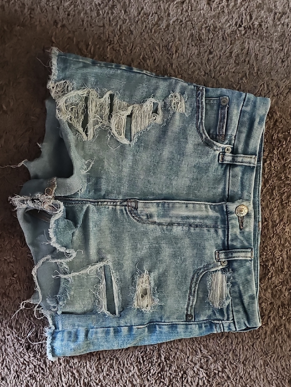 American Eagle Distressed Light Blue Denim Women's Shorts